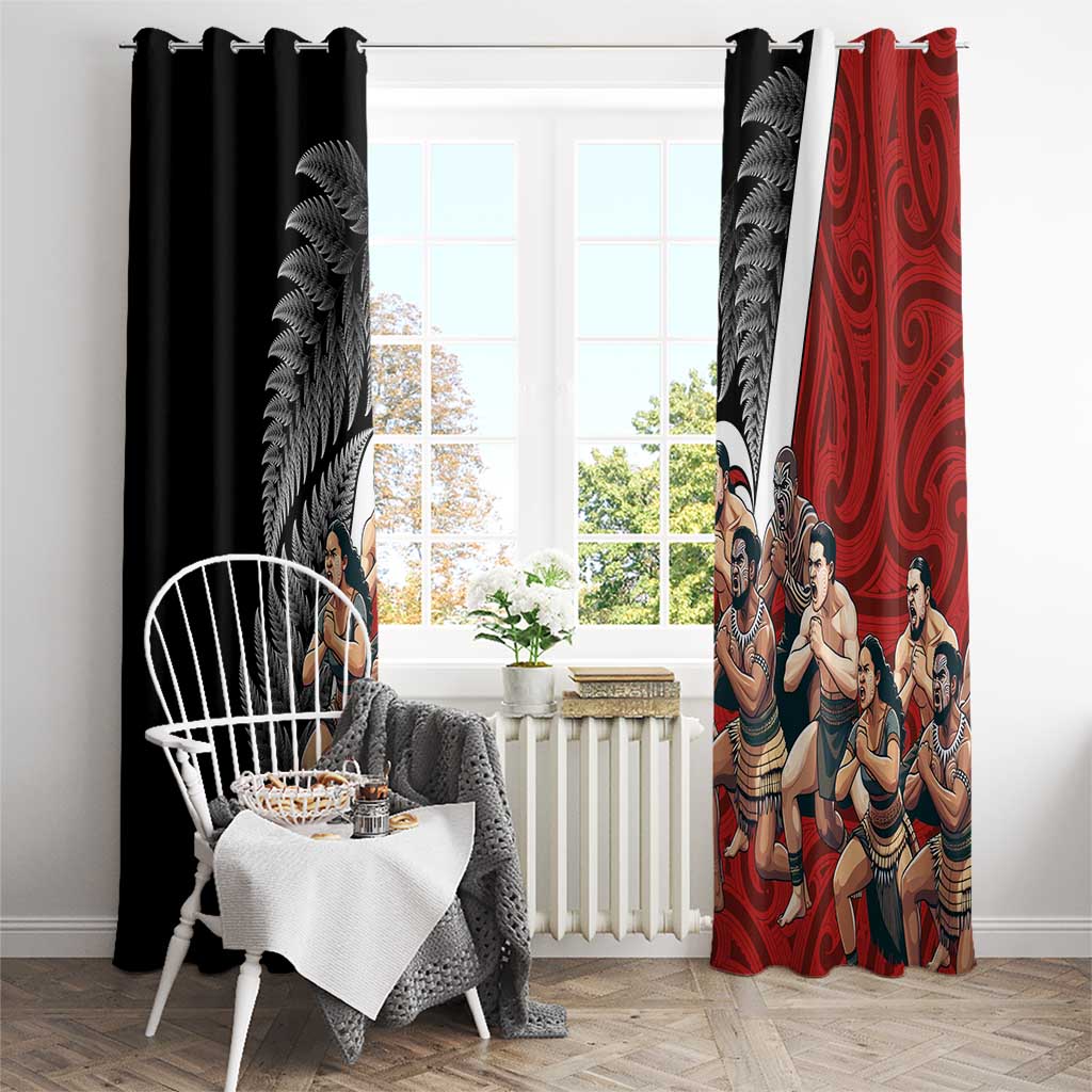 New Zealand Te Matatini Window Curtain Kapa Haka and Silver Fern - Maori Art Pattern
