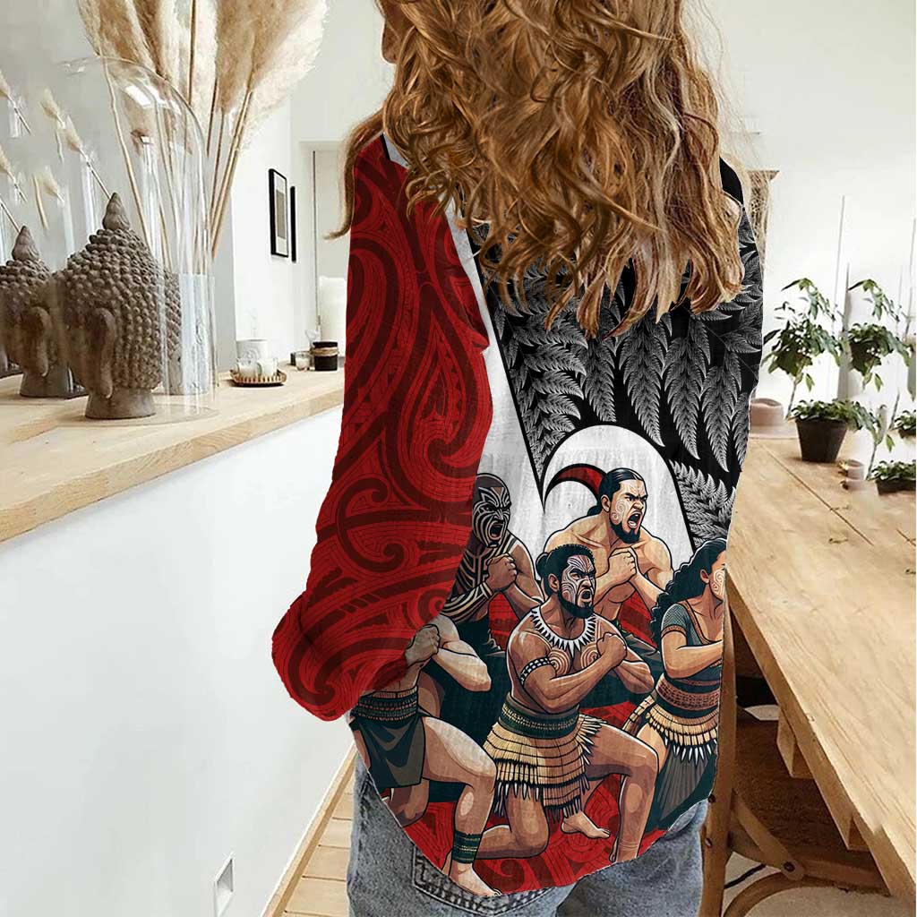 New Zealand Te Matatini Women Casual Shirt Kapa Haka and Silver Fern - Maori Art Pattern LT03 - Polynesian Pride