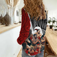 New Zealand Te Matatini Women Casual Shirt Kapa Haka and Silver Fern - Maori Art Pattern LT03 - Polynesian Pride
