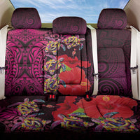 Pasifika Festival Back Car Seat Cover Plumeria Turtles with Hibiscus - Polynesian Art Tattoo Pink Color LT03 One Size Pink - Polynesian Pride