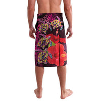 Pasifika Festival Lavalava Plumeria Turtles with Hibiscus - Polynesian Art Tattoo Pink Color