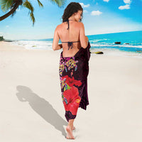 Pasifika Festival Sarong Plumeria Turtles with Hibiscus - Polynesian Art Tattoo Pink Color