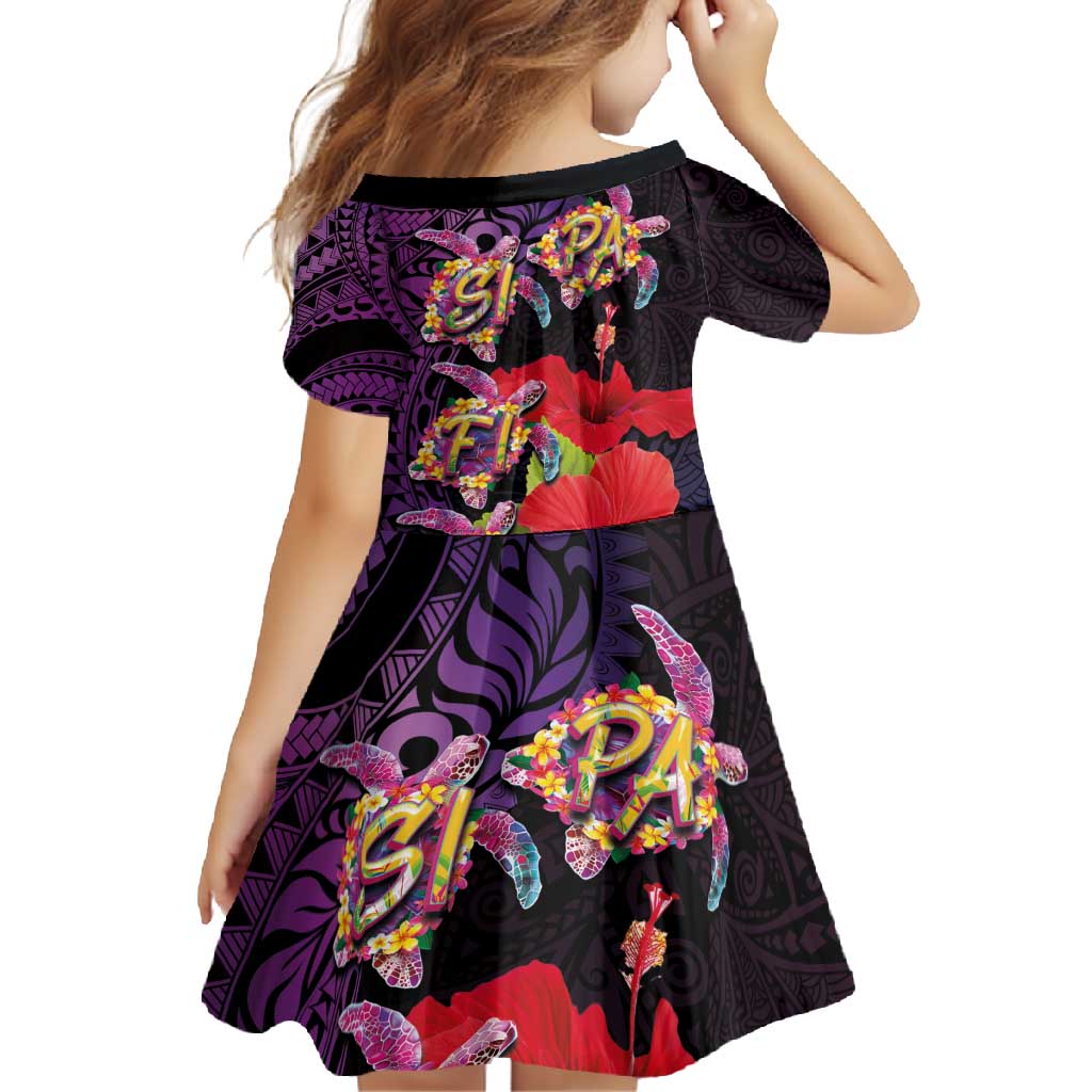 Pasifika Festival Family Matching Tank Maxi Dress and Hawaiian Shirt Plumeria Turtles with Hibiscus - Polynesian Art Tattoo Purple Color LT03 - Polynesian Pride