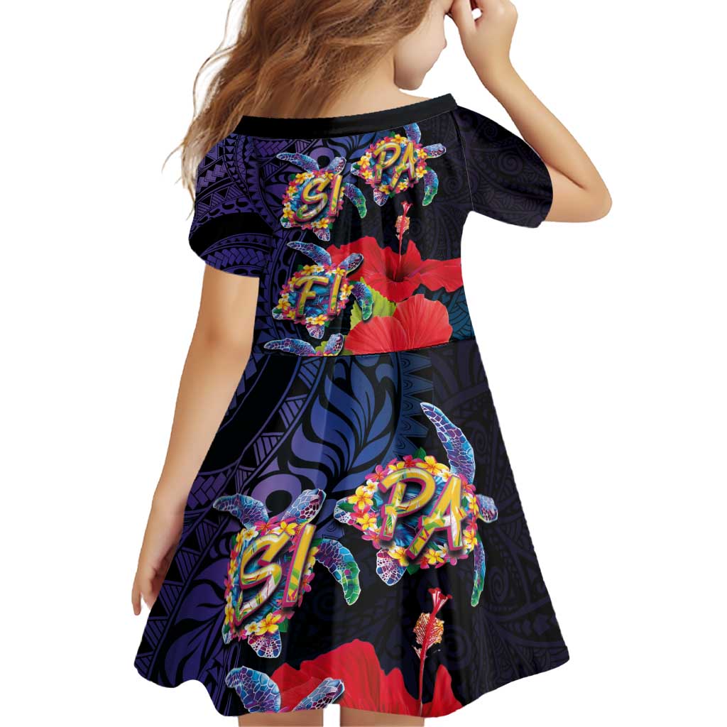 Pasifika Festival Family Matching Puletasi and Hawaiian Shirt Plumeria Turtles with Hibiscus - Polynesian Art Tattoo Dark Navy Color LT03 - Polynesian Pride