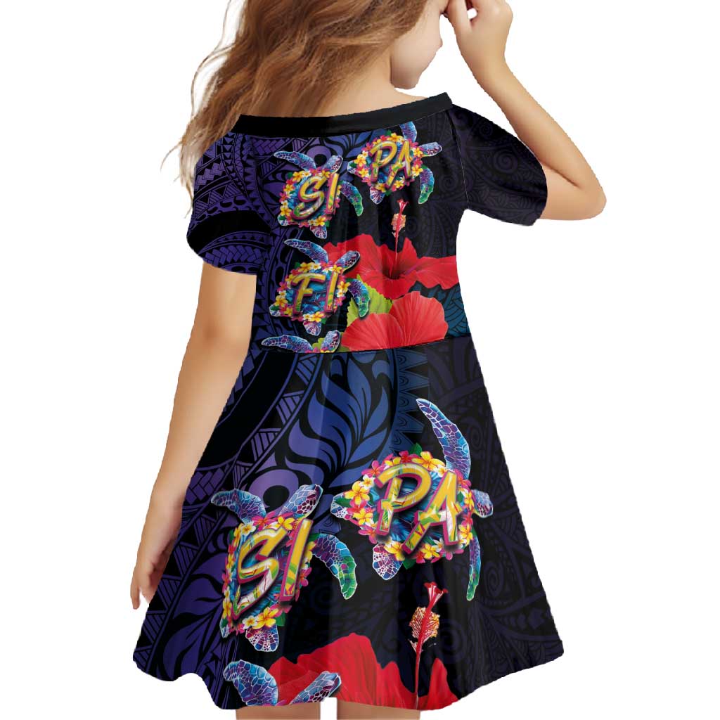 Pasifika Festival Family Matching Tank Maxi Dress and Hawaiian Shirt Plumeria Turtles with Hibiscus - Polynesian Art Tattoo Dark Navy Color LT03 - Polynesian Pride