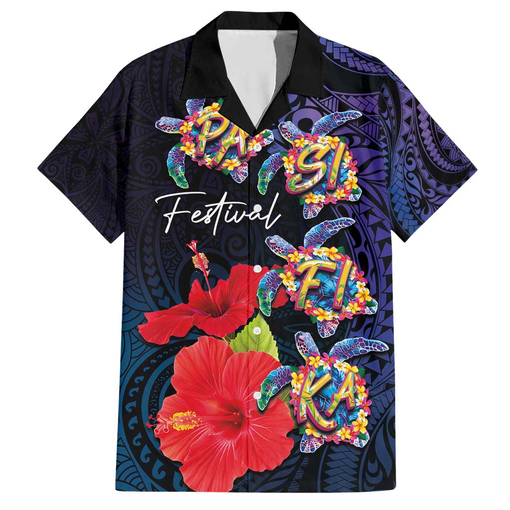 Pasifika Festival Hawaiian Shirt Plumeria Turtles with Hibiscus - Polynesian Art Tattoo Dark Navy Color LT03 Dark Navy - Polynesian Pride