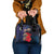 Pasifika Festival Shoulder Handbag Plumeria Turtles with Hibiscus - Polynesian Art Tattoo Dark Navy Color