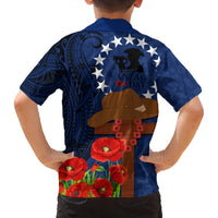 Cook Island ANZAC Day Family Matching Summer Maxi Dress and Hawaiian Shirt Soldier Paying Respect We Shall Remember Them LT03 - Polynesian Pride