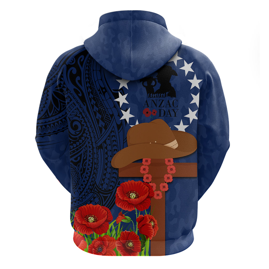 Cook Island ANZAC Day Hoodie Soldier Paying Respect We Shall Remember Them LT03 - Polynesian Pride