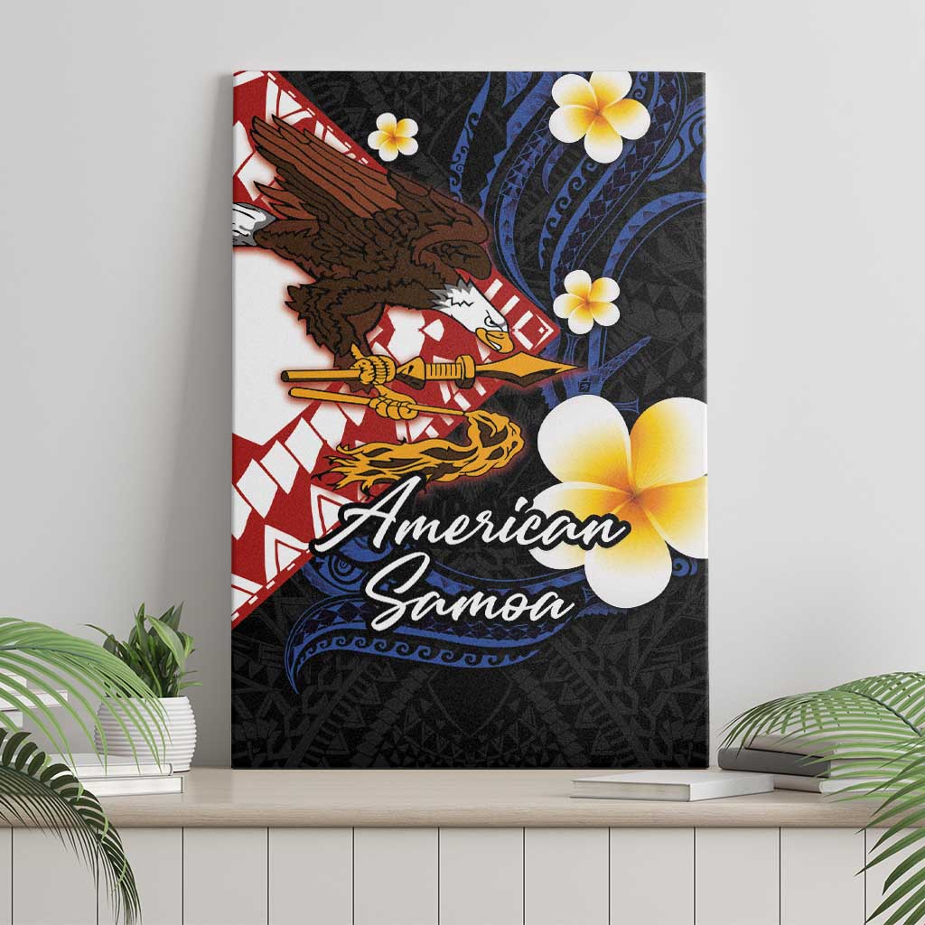American Samoa Flag Day Canvas Wall Art Polynesian Tatau Art and Plumeria