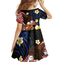 American Samoa Flag Day Family Matching Off The Shoulder Long Sleeve Dress and Hawaiian Shirt Polynesian Tatau Art and Plumeria LT03 - Polynesian Pride