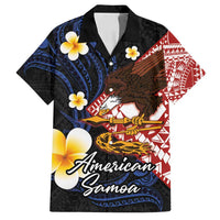 American Samoa Flag Day Family Matching Off Shoulder Short Dress and Hawaiian Shirt Polynesian Tatau Art and Plumeria LT03 Dad's Shirt - Short Sleeve Black - Polynesian Pride