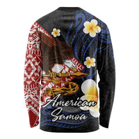 American Samoa Flag Day Long Sleeve Shirt Polynesian Tatau Art and Plumeria