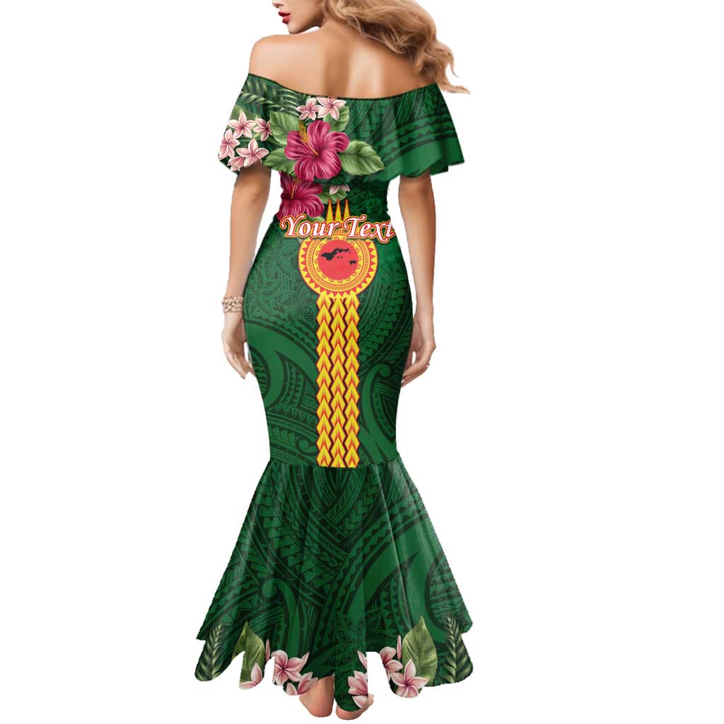 Personalised Manuʻa Islands Family Matching Mermaid Dress and Hawaiian Shirt Polynesian Style with Rooster Tattoo and Tropical Plants LT03 - Polynesian Pride