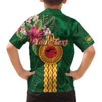 Personalised Manuʻa Islands Family Matching Short Sleeve Bodycon Dress and Hawaiian Shirt Polynesian Style with Rooster Tattoo and Tropical Plants LT03 - Polynesian Pride