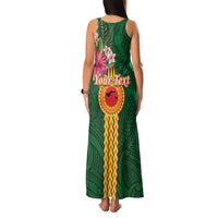 Personalised Manuʻa Islands Family Matching Tank Maxi Dress and Hawaiian Shirt Polynesian Style with Rooster Tattoo and Tropical Plants LT03 - Polynesian Pride