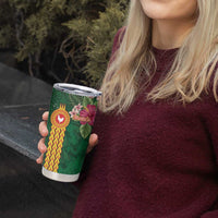 Manu'a Tumbler Cup Polynesian Style with Rooster Tattoo and Tropical Plants