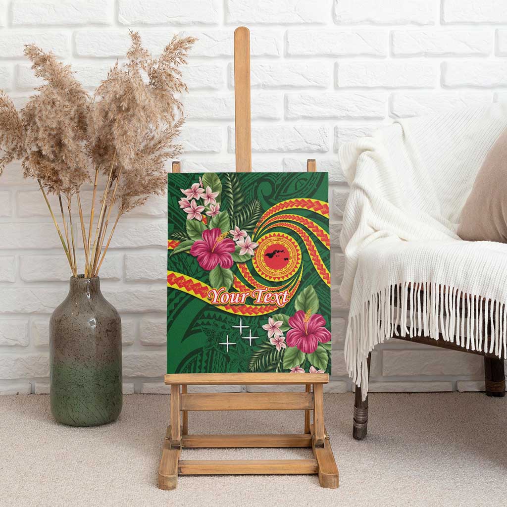 Manuʻa Islands Canvas Wall Art Polynesian Art Tattoo Style and Tropical Plants