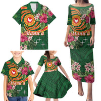 Personalised Manuʻa Islands Family Matching Puletasi and Hawaiian Shirt Polynesian Art Tattoo Style and Tropical Plants LT03 - Polynesian Pride