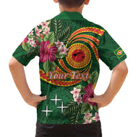 Personalised Manuʻa Islands Family Matching Summer Maxi Dress and Hawaiian Shirt Polynesian Art Tattoo Style and Tropical Plants LT03 - Polynesian Pride