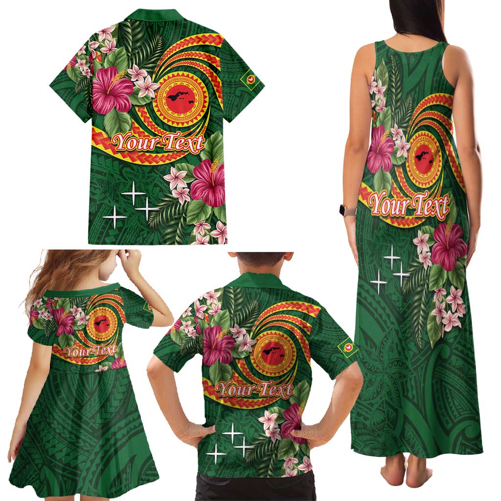 Personalised Manuʻa Islands Family Matching Tank Maxi Dress and Hawaiian Shirt Polynesian Art Tattoo Style and Tropical Plants LT03 - Polynesian Pride