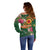 Manuʻa Islands Off Shoulder Sweater Polynesian Art Tattoo Style and Tropical Plants
