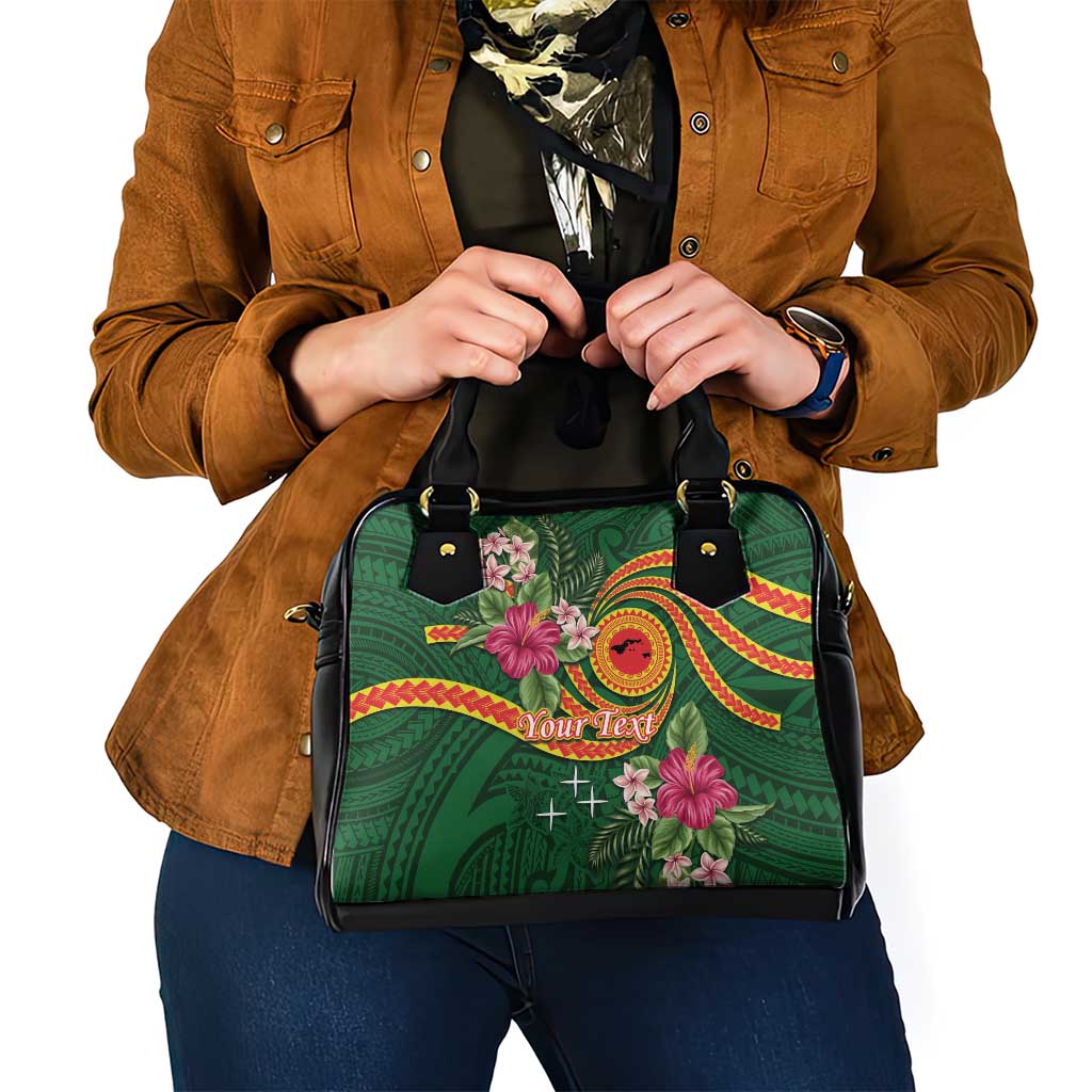 Manuʻa Islands Shoulder Handbag Polynesian Art Tattoo Style and Tropical Plants