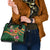 Manuʻa Islands Shoulder Handbag Polynesian Art Tattoo Style and Tropical Plants