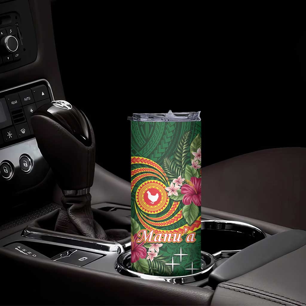 Manu'a Skinny Tumbler Polynesian Art Tattoo Style and Tropical Plants
