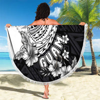 Hafa Adai Guam Beach Blanket Polynesian Palm Tree Tattoo Hibiscus and Plumeria Art