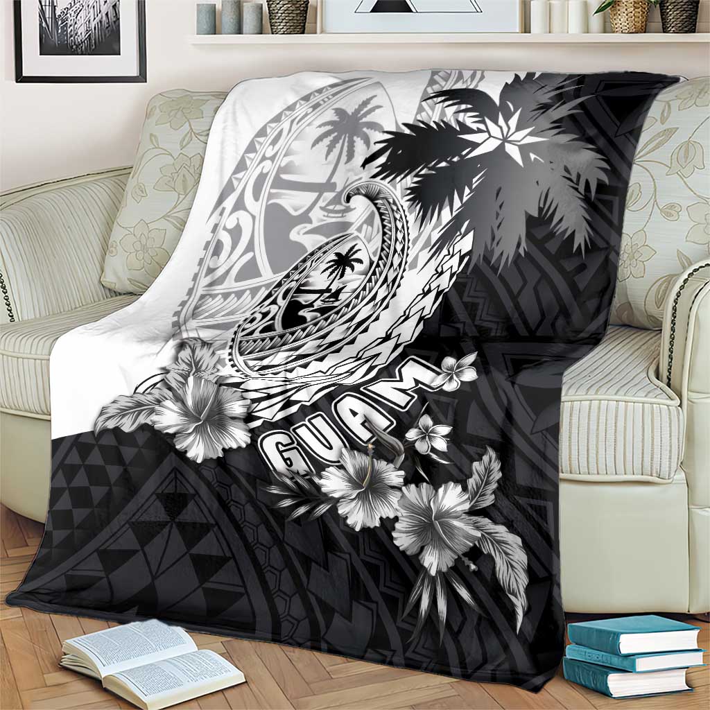 Hafa Adai Guam Blanket Polynesian Palm Tree Tattoo Hibiscus and Plumeria Art LT03 - Polynesian Pride