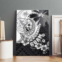 Hafa Adai Guam Canvas Wall Art Polynesian Palm Tree Tattoo Hibiscus and Plumeria Art