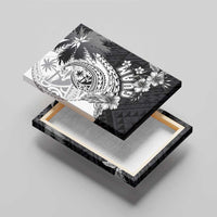 Hafa Adai Guam Canvas Wall Art Polynesian Palm Tree Tattoo Hibiscus and Plumeria Art