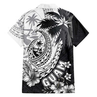 Hafa Adai Guam Family Matching Long Sleeve Bodycon Dress and Hawaiian Shirt Polynesian Palm Tree Tattoo Hibiscus and Plumeria Art LT03 - Polynesian Pride