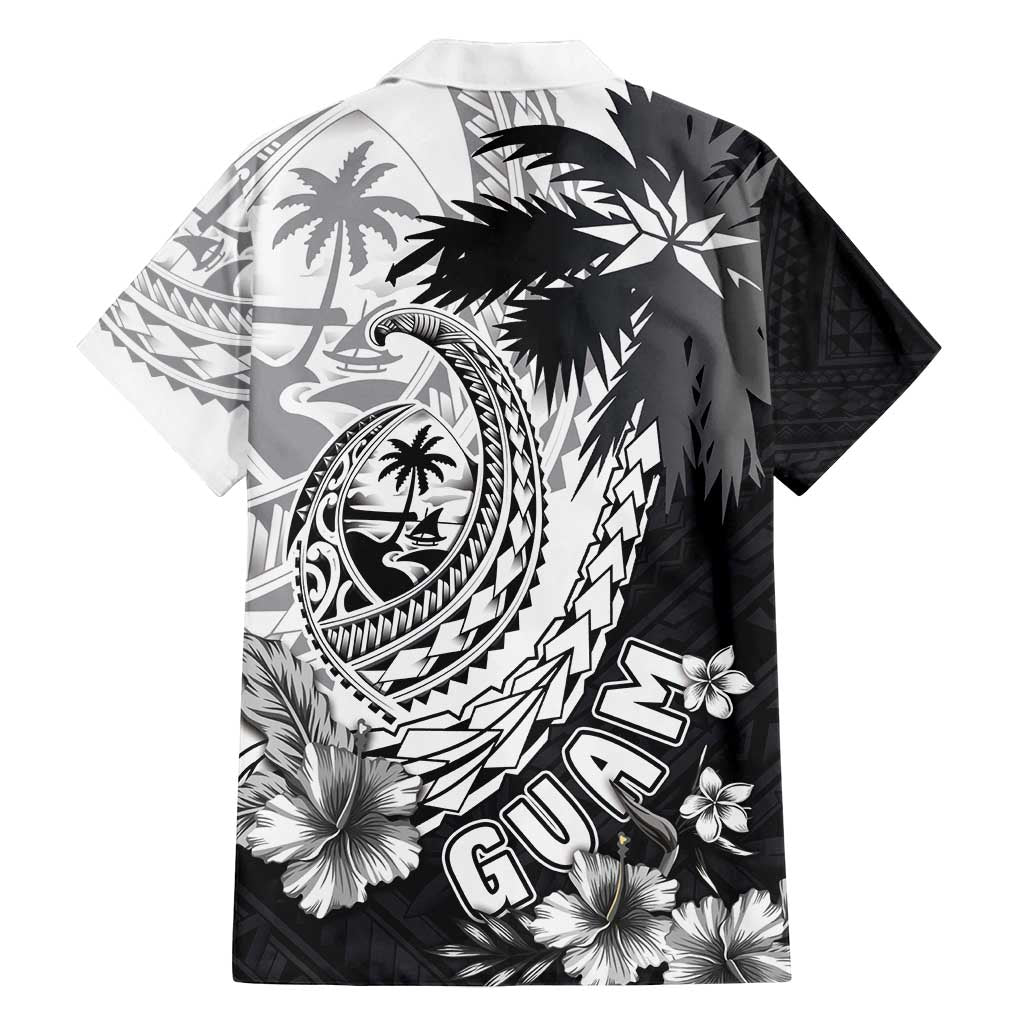 Hafa Adai Guam Family Matching Off Shoulder Maxi Dress and Hawaiian Shirt Polynesian Palm Tree Tattoo Hibiscus and Plumeria Art LT03 - Polynesian Pride
