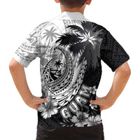 Hafa Adai Guam Family Matching Tank Maxi Dress and Hawaiian Shirt Polynesian Palm Tree Tattoo Hibiscus and Plumeria Art LT03 - Polynesian Pride
