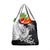 Hafa Adai Guam Grocery Bag Polynesian Palm Tree Tattoo Hibiscus and Plumeria Art
