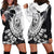 Hafa Adai Guam Hoodie Dress Polynesian Palm Tree Tattoo Hibiscus and Plumeria Art