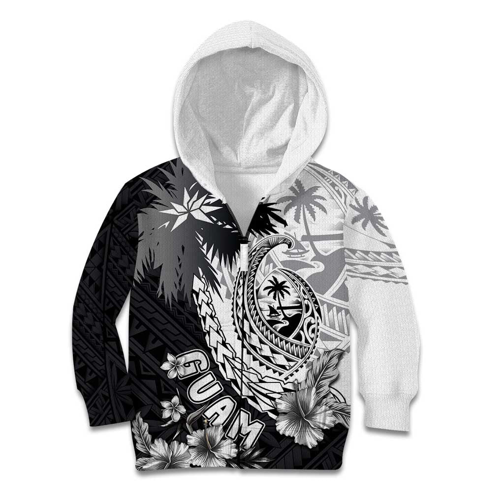 Hafa Adai Guam Kid Hoodie Polynesian Palm Tree Tattoo Hibiscus and Plumeria Art