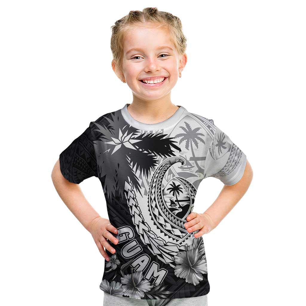 Hafa Adai Guam Kid T Shirt Polynesian Palm Tree Tattoo Hibiscus and Plumeria Art