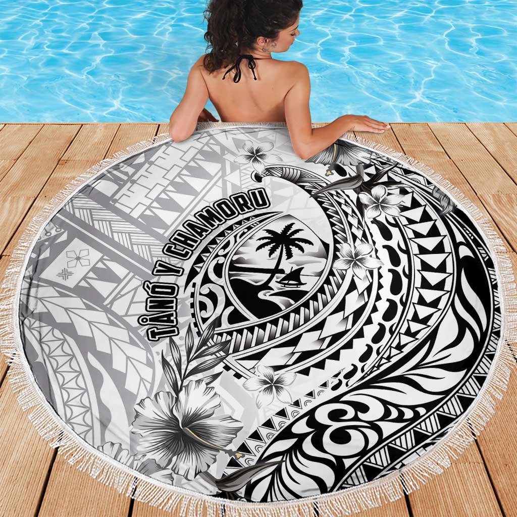 Guam-Land of the Chamorro Beach Blanket Polynesian Tattoo Style Hibiscus and Plumeria Art