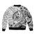 Guam-Land of the Chamorro Bomber Jacket Polynesian Tattoo Style Hibiscus and Plumeria Art