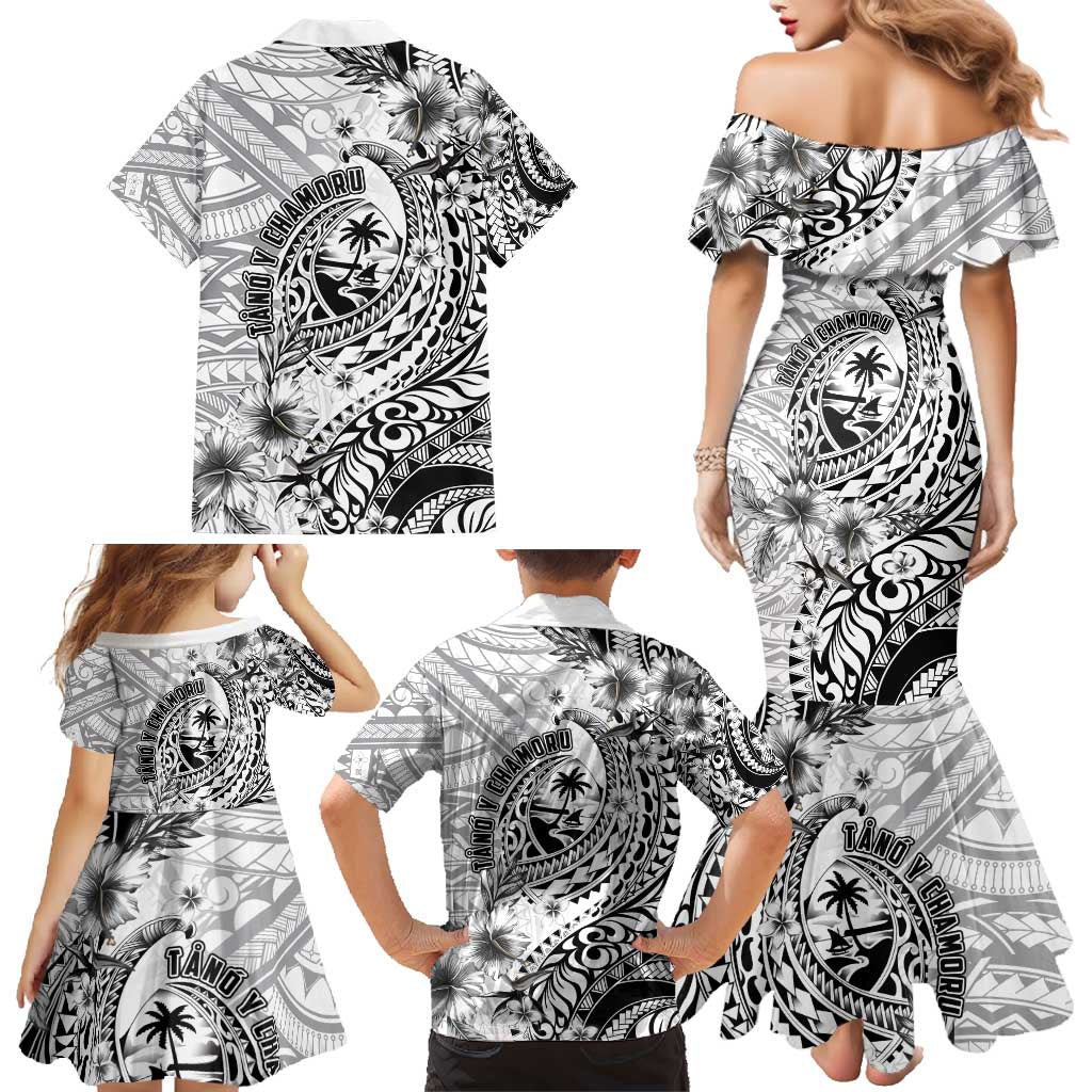 Guam-Land of the Chamorro Family Matching Mermaid Dress and Hawaiian Shirt Polynesian Tattoo Style Hibiscus and Plumeria Art LT03 - Polynesian Pride
