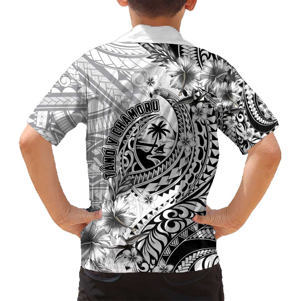 Guam-Land of the Chamorro Family Matching Off Shoulder Maxi Dress and Hawaiian Shirt Polynesian Tattoo Style Hibiscus and Plumeria Art LT03 - Polynesian Pride
