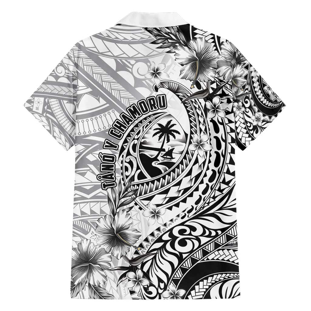 Guam-Land of the Chamorro Family Matching Off Shoulder Maxi Dress and Hawaiian Shirt Polynesian Tattoo Style Hibiscus and Plumeria Art LT03 - Polynesian Pride
