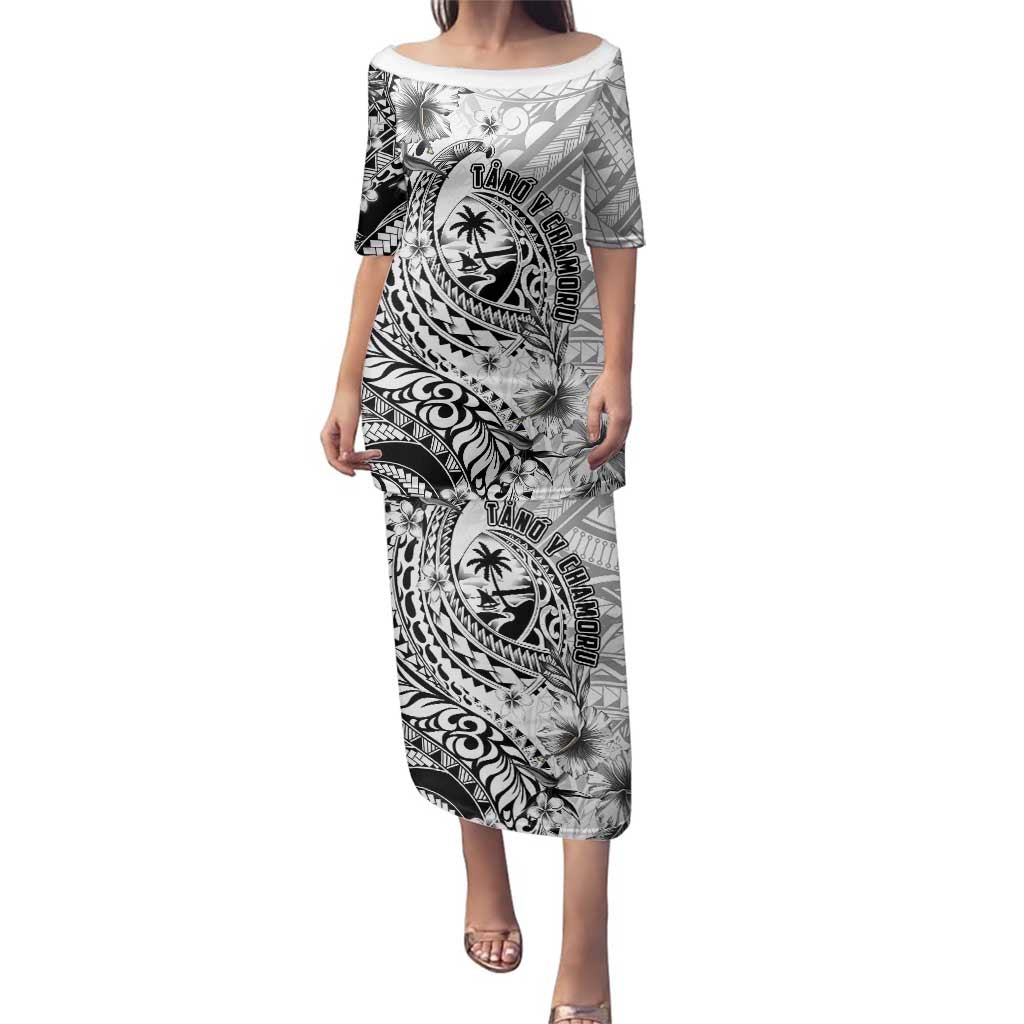 Guam-Land of the Chamorro Family Matching Puletasi and Hawaiian Shirt Polynesian Tattoo Style Hibiscus and Plumeria Art