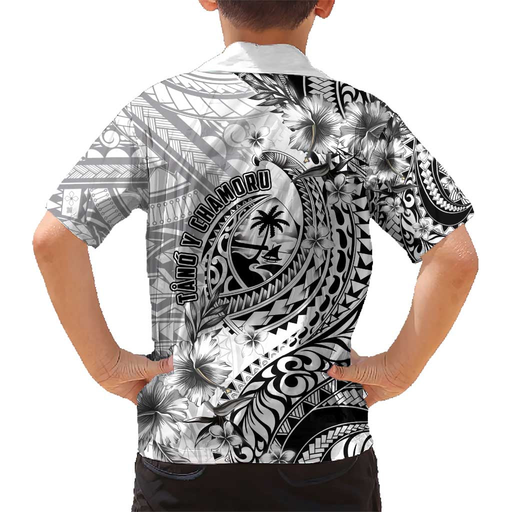 Guam-Land of the Chamorro Family Matching Short Sleeve Bodycon Dress and Hawaiian Shirt Polynesian Tattoo Style Hibiscus and Plumeria Art LT03 - Polynesian Pride