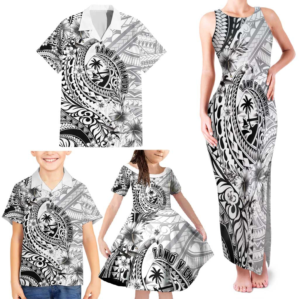 Guam-Land of the Chamorro Family Matching Tank Maxi Dress and Hawaiian Shirt Polynesian Tattoo Style Hibiscus and Plumeria Art LT03 - Polynesian Pride