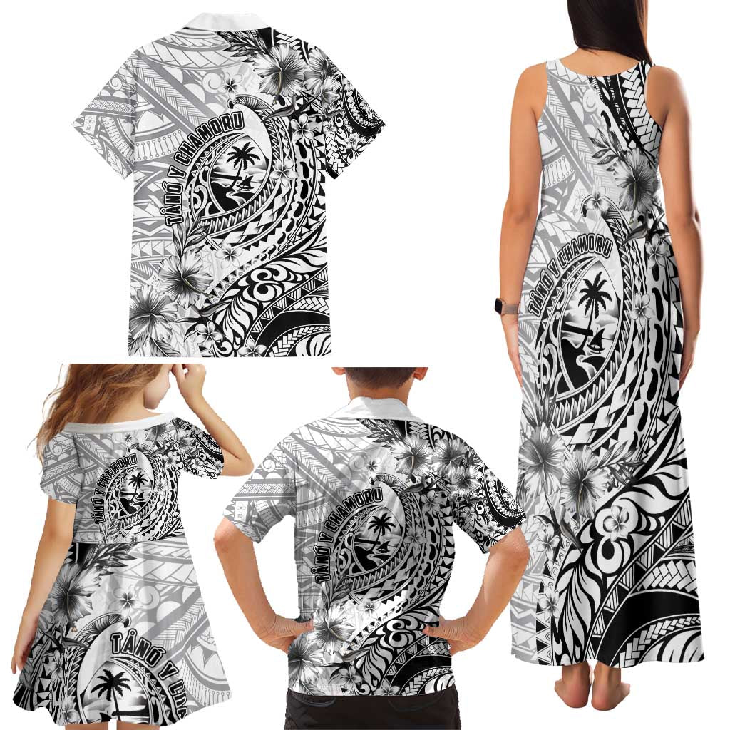 Guam-Land of the Chamorro Family Matching Tank Maxi Dress and Hawaiian Shirt Polynesian Tattoo Style Hibiscus and Plumeria Art LT03 - Polynesian Pride