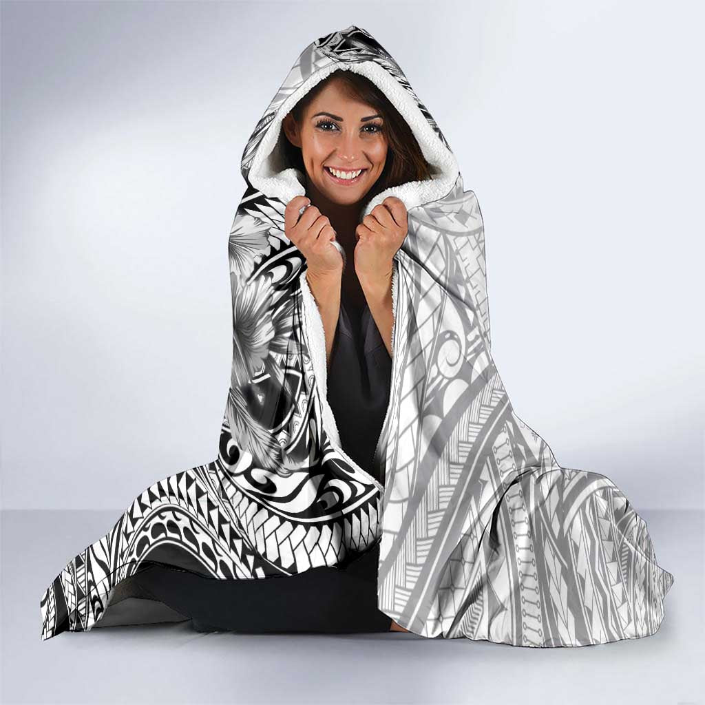 Guam-Land of the Chamorro Hooded Blanket Polynesian Tattoo Style Hibiscus and Plumeria Art LT03 - Polynesian Pride